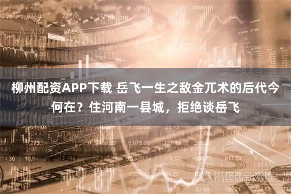 柳州配资APP下载 岳飞一生之敌金兀术的后代今何在？住河南一县城，拒绝谈岳飞